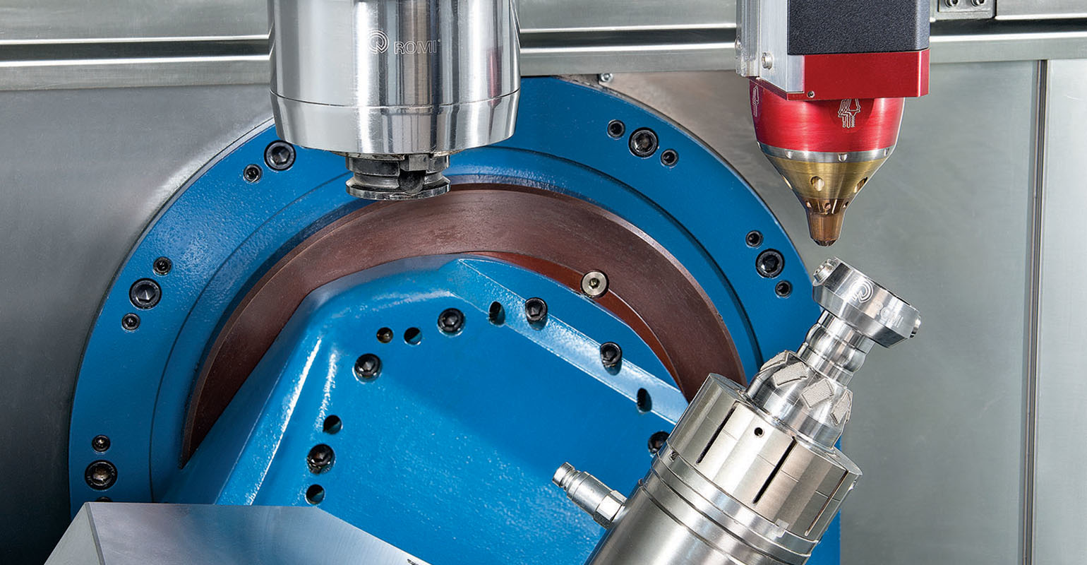 The Romi DCM 620-5X Hybrid machine combines millesimal angular positioning with high rigidity for very precise machining of highly complex parts.