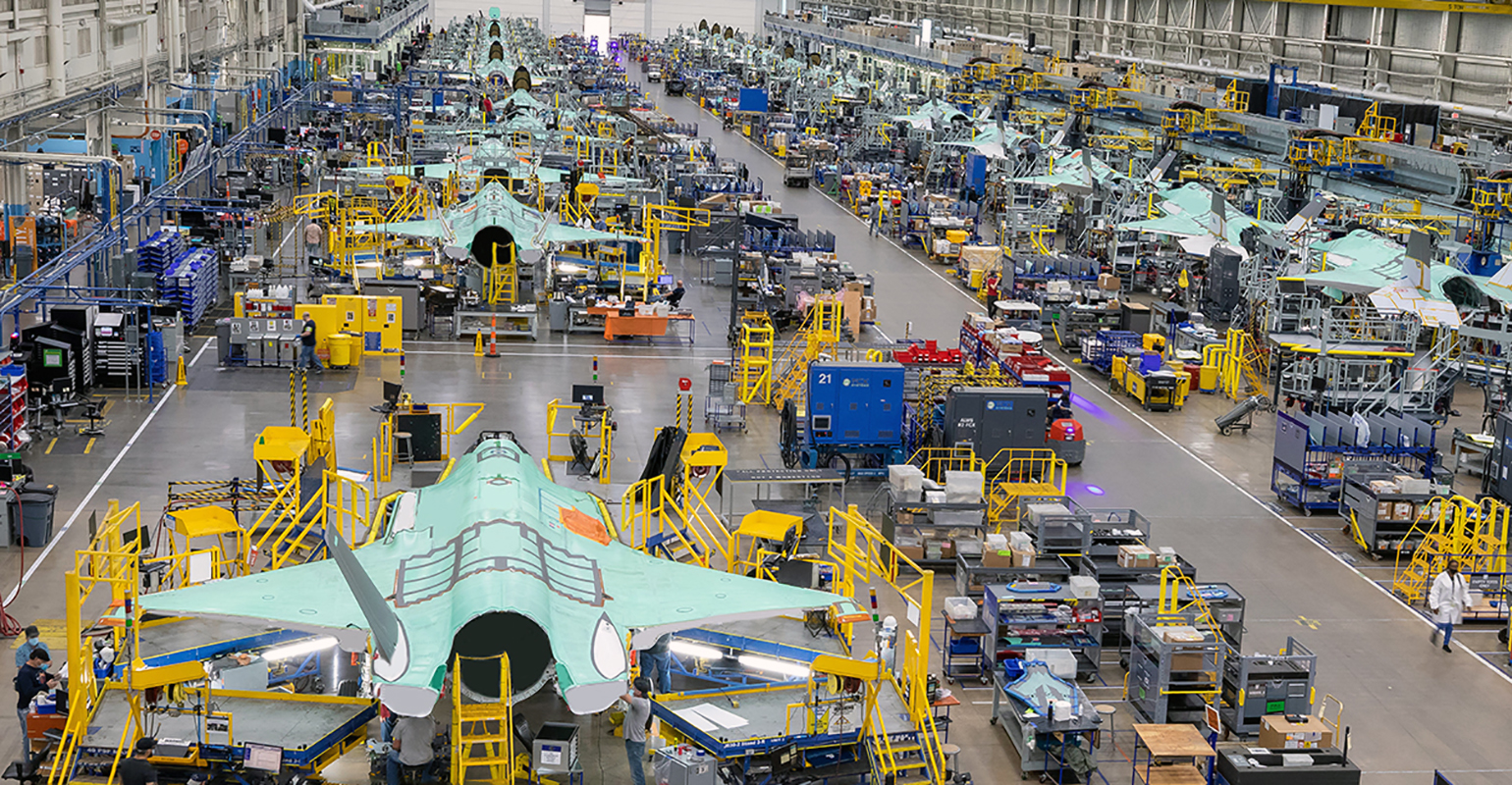 F-35 assembly line at Lockheed in Fort Worth, Tex.