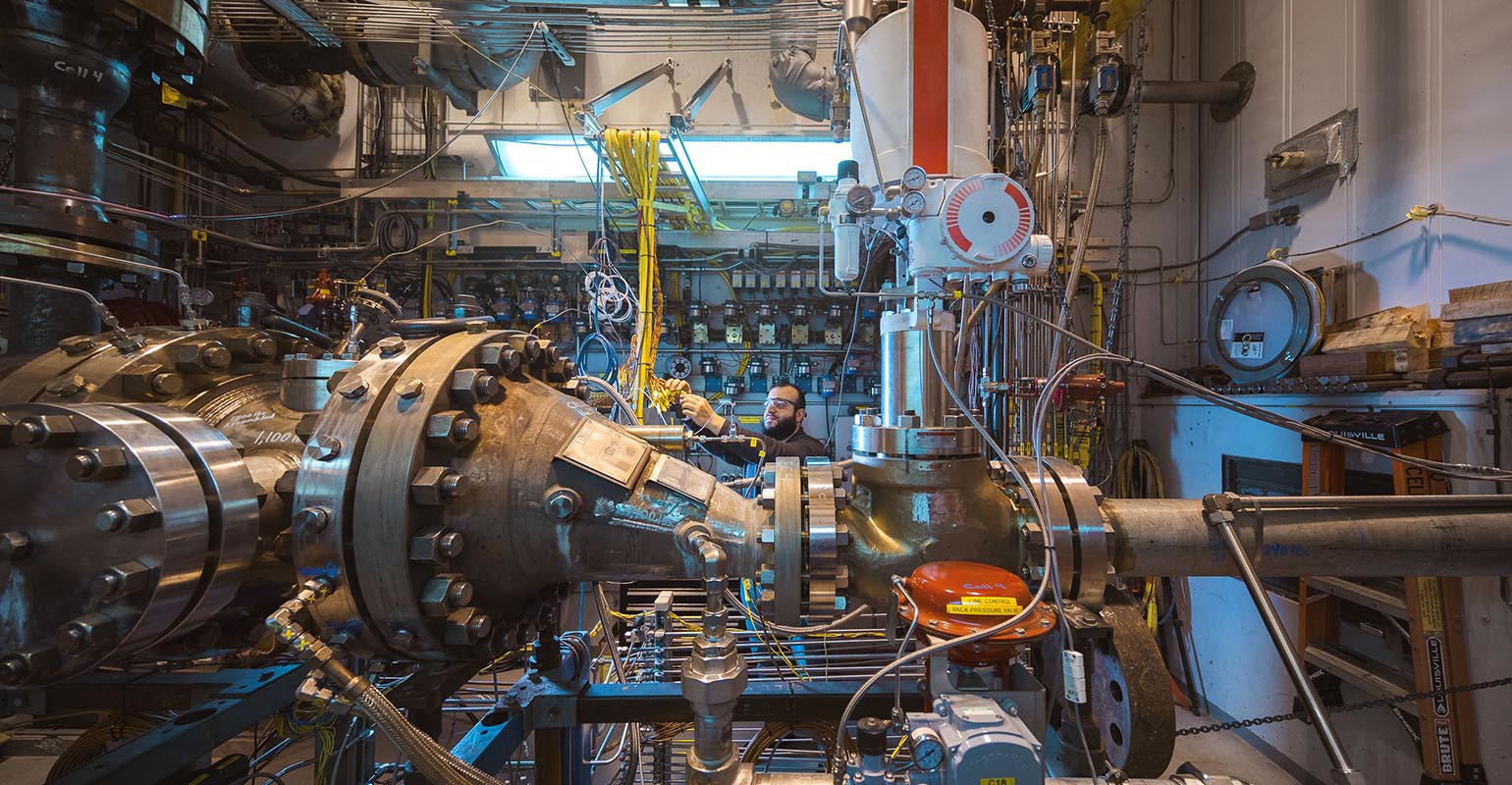 A hydrogen combustion test cell at the GE Research center, Niskayuna, N.Y.