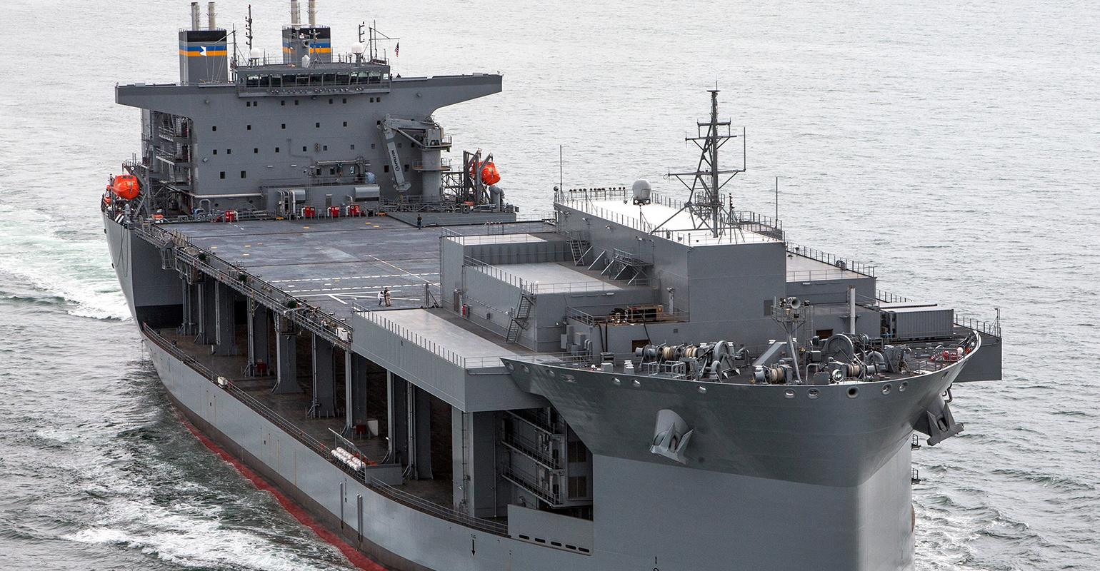 The USS Lewis B. Puller (ESB 3) Expeditionary Sea Base ship, commissioned in 2017.