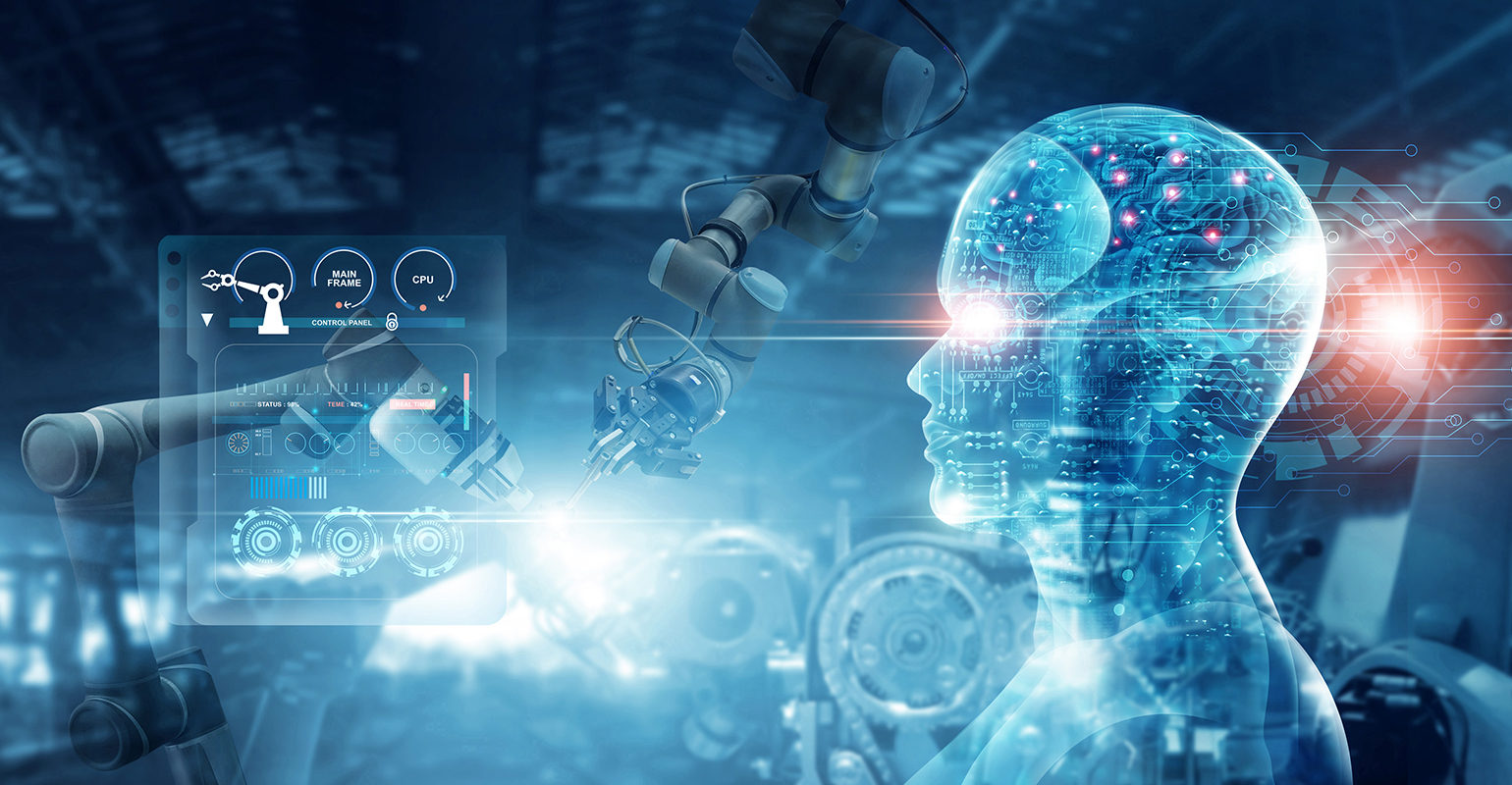 Manufacturing AI plus IoT illustration.