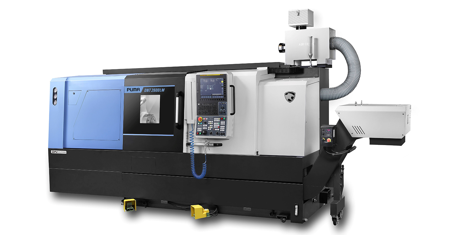 The DN Solutions PUMA DNT machines replace the GT Series, and have a powerful spindle, a redesigned turret body, and live tool drive.