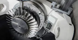 The 5G Edge Computing Device (right) with vibration sensor, integrated into a blisk milling process for adaptive control. The 5G Edge Computing Device (right) with vibration sensor, integrated into a blisk milling process for adaptive control.
