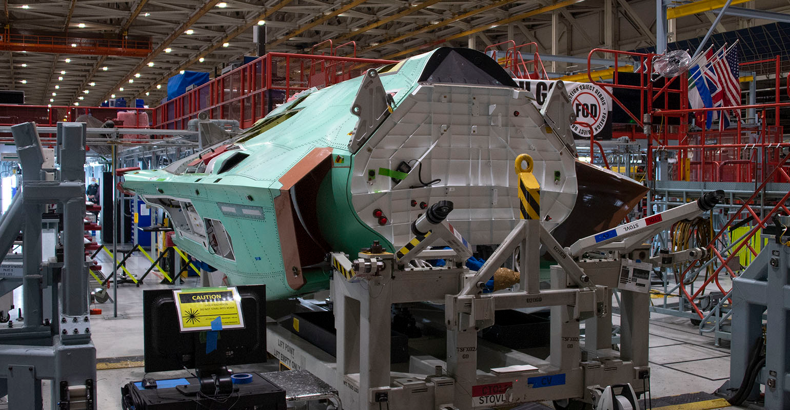 The 900th F-35 fuselage section, produced by Northrop Grumman in Palmdale, California.