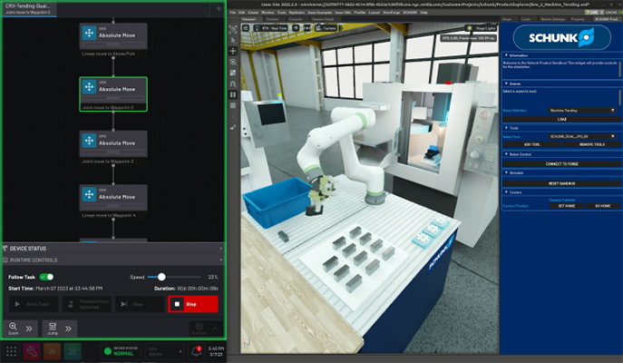 Automation Explorer is a state-of-the-art technology where users will virtually experience and interact with SCHUNK automation technology in a highly immersive and detailed, physics-based simulation tool.