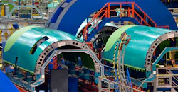 Fuselage assembly at Spirit AeroSystems. Fuselage assembly at Spirit AeroSystems.