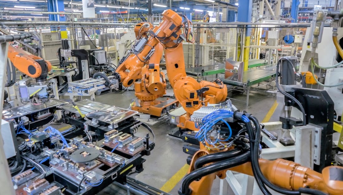 Automotive industrial robot installation.