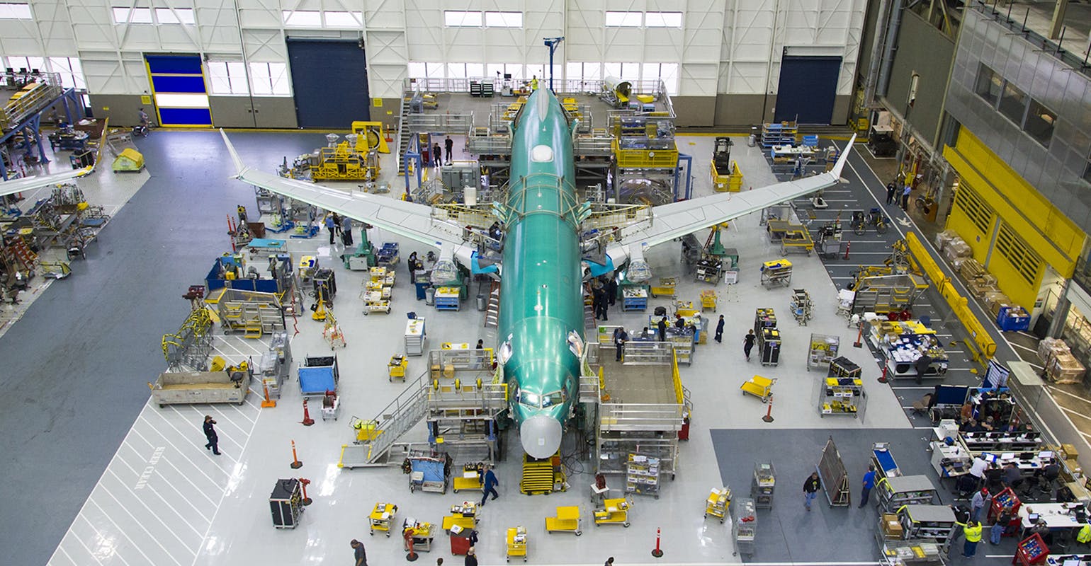 Boeing starts final assembly of the first 737 MAX, 2015.