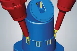 In three-axis and five-axis machining (shown here), new algorithms for rest material detection ensure that all rest material areas are automatically accounted for in full. In three-axis and five-axis machining (shown here), new algorithms for rest material detection ensure that all rest material areas are automatically accounted for in full.