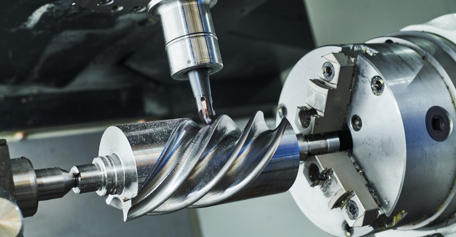 CNC milling a worm gear.