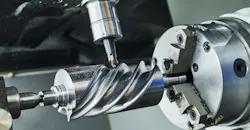 CNC milling a worm gear. CNC milling a worm gear.