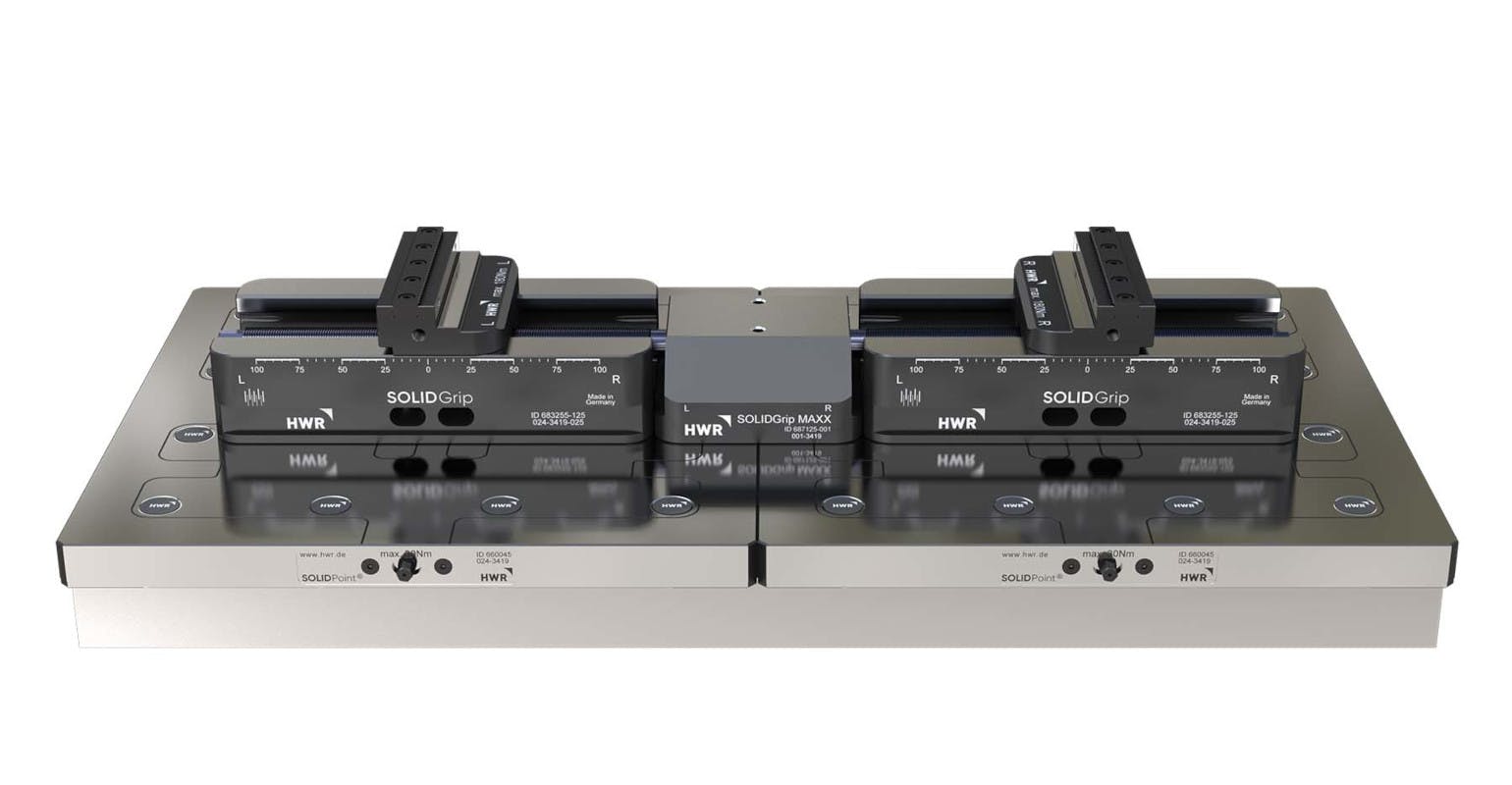 The SOLIDGrip MAXX&rsquo;s modular design allows two standard vises to be quickly converted to one large-capacity vise, and back again in minutes.