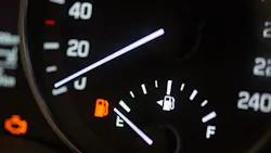 Fuel gauge on empty. Fuel gauge on empty.