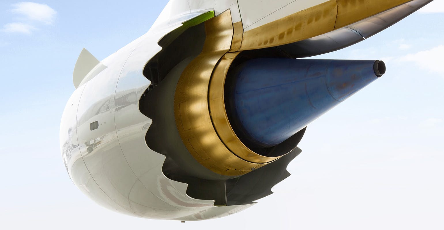 The GE Aerospace GEnx high-bypass turbofan engine.