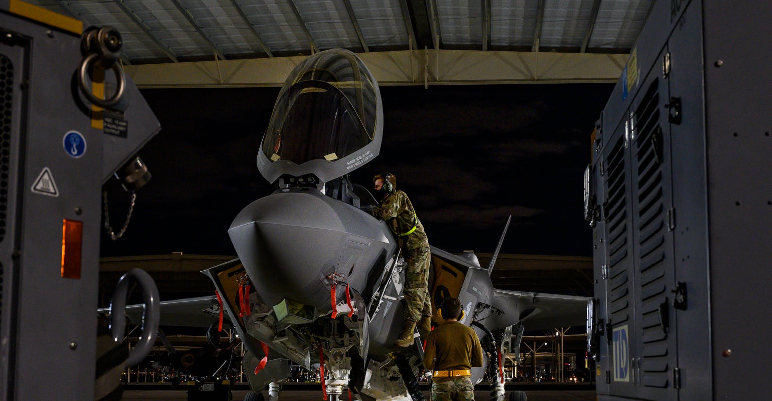 F-35A Night Maintenance Operations at Nellis AFB During Red Flag 21-1 |