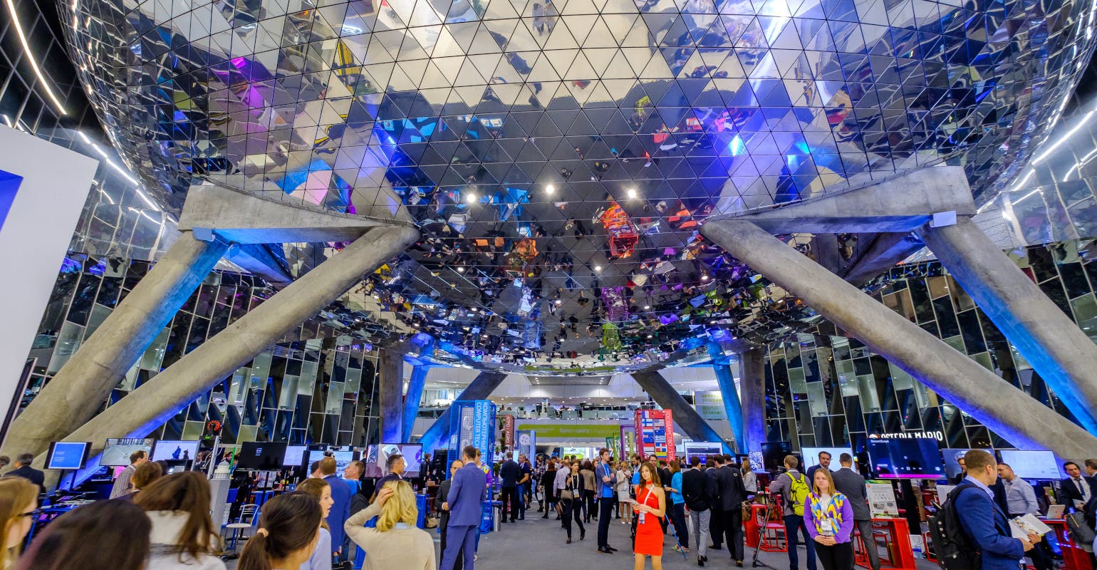 October 2017: attendees at Open Innovations 2017 forum, Moscow.