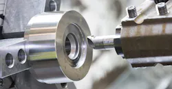 Machining a mold and die part by CNC turning. Machining a mold and die part by CNC turning.