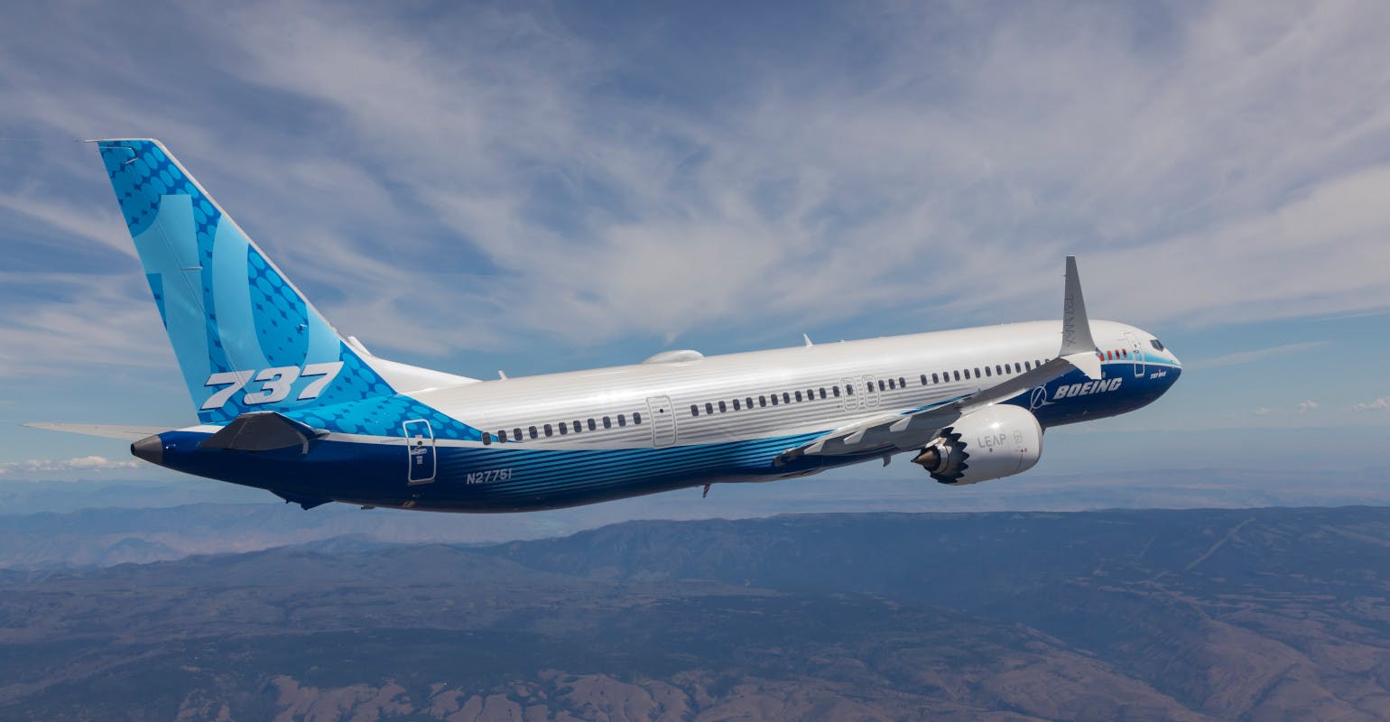 Boeing 737 MAX-10 in flight.