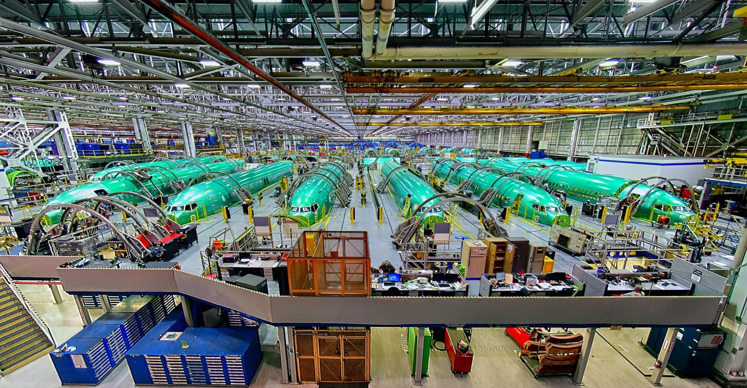 Spirit AeroSystems fuselage assembly.