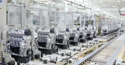 Automated assembly line for automotive engines. Automated assembly line for automotive engines.