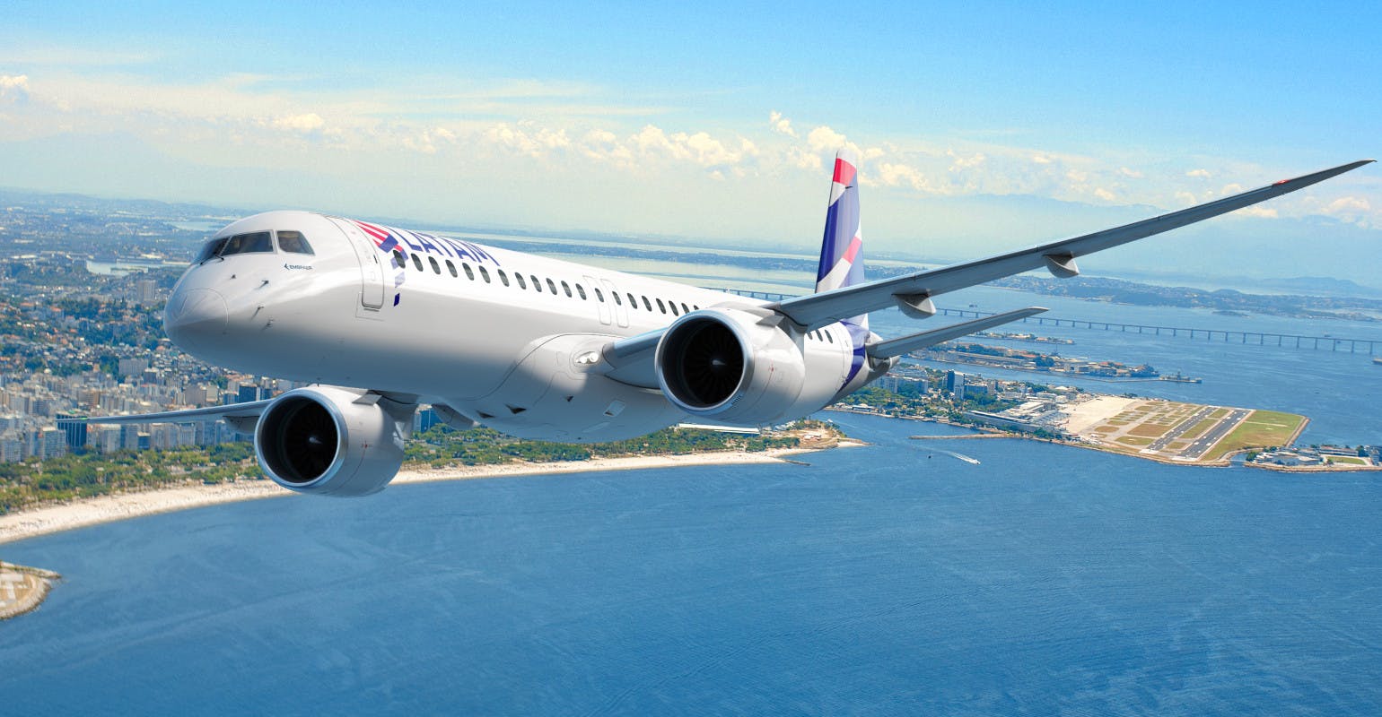 The twin-engine E195-E2 is the largest commercial aircraft offered by Embraer SA.