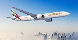 Boeing 777X illustrated in Emirates livery. Boeing 777X illustrated in Emirates livery.