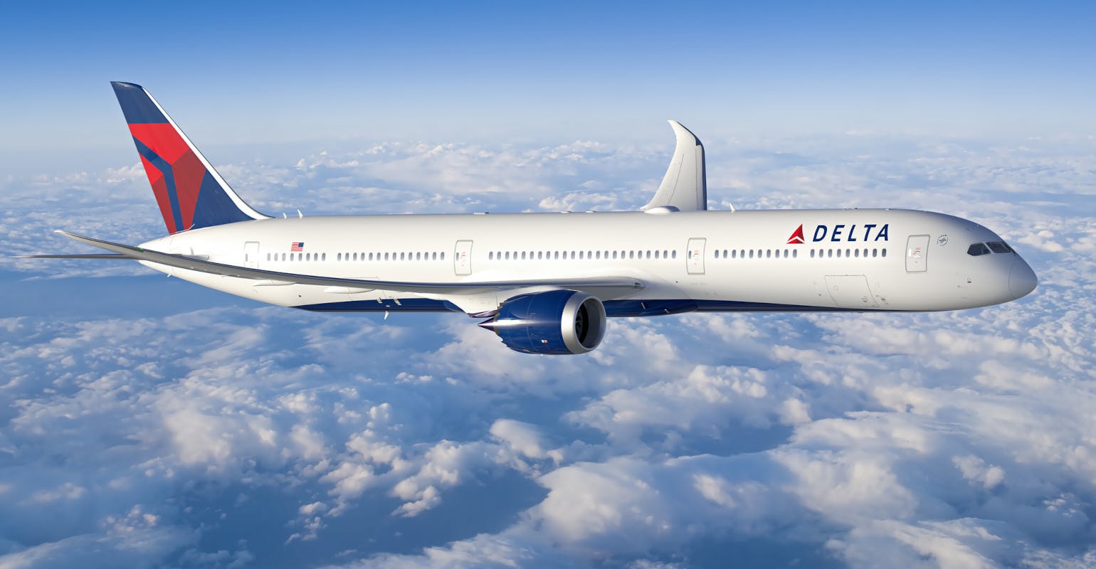 Boeing 787-10 Dreamliner, illustrated in Delta Air Lines livery.