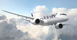 Embraer E195-E2 illustrated in Finnair livery. Embraer E195-E2 illustrated in Finnair livery.