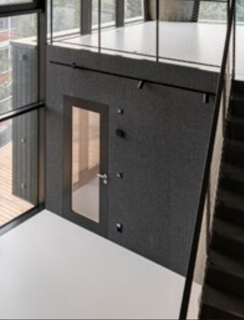 Made from 88% PET (PolyEthylene Terephthalate) recycled bottles per every square meter, ARCHISONIC acoustic absorber is installed on HiLo&rsquo;s interior walls in multiple locations.