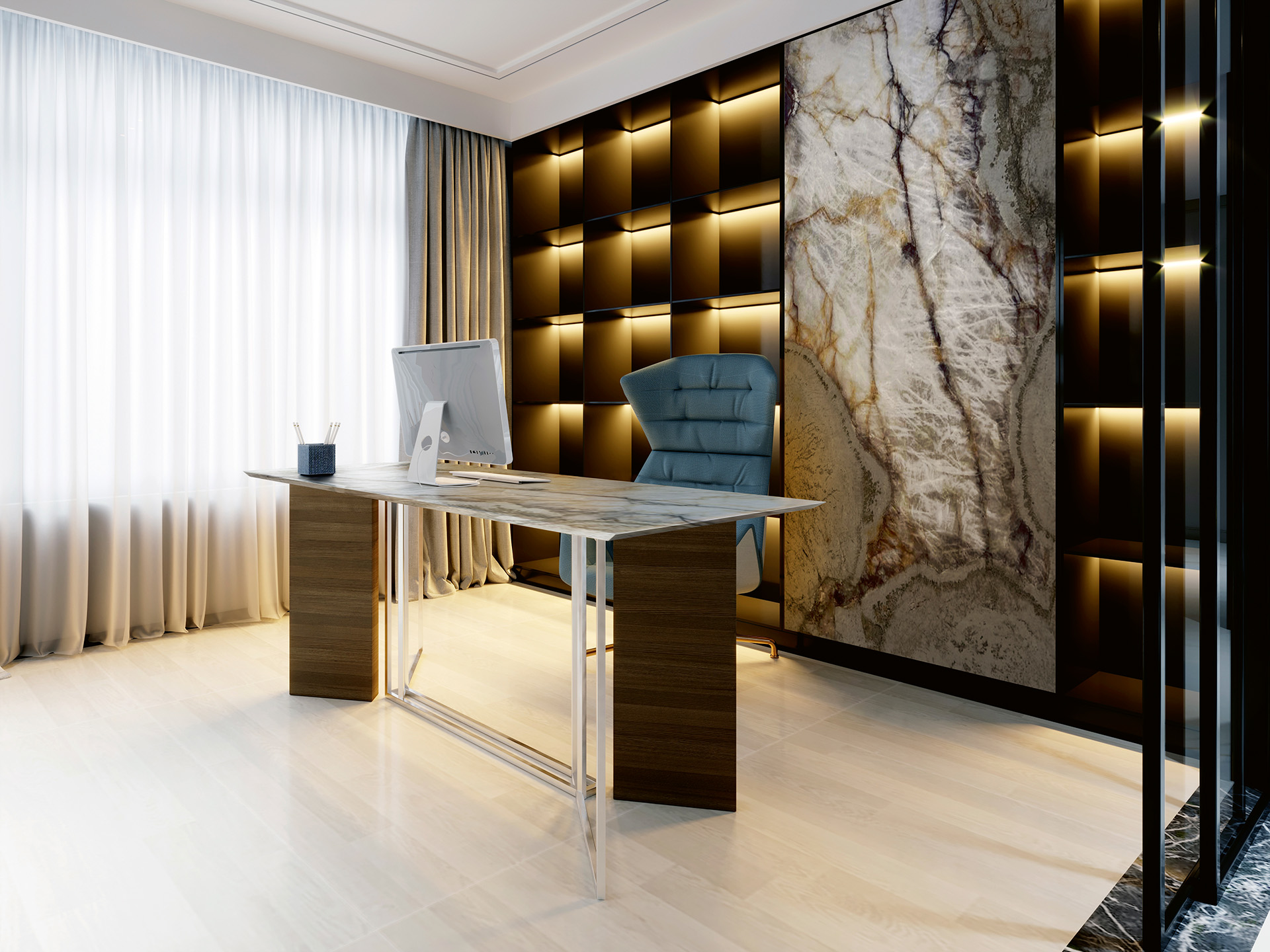 Patagonia Vitrum Antolini Wallcovering Office