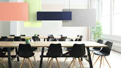 Acoustic lighting fixtures help absorb the emitted sound waves directly above the source. Acoustic lighting fixtures help absorb the emitted sound waves directly above the source.