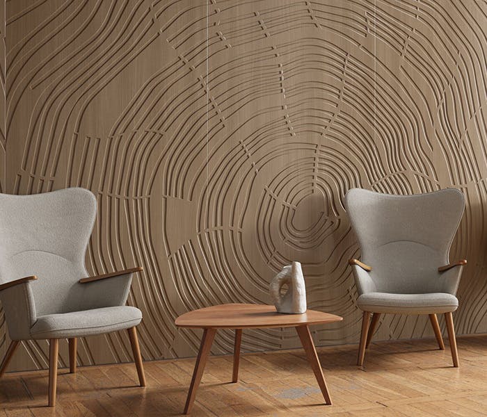 Iconic Panels in Tree Rings Woodgrain
