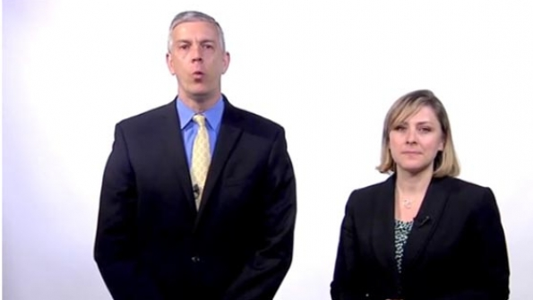 US Education Secretary Arne Duncan and Christy Goldfuss managing director of the White House Council on Environmental Quality announce the institutions honored in 2015 as Green Ribbon Schools