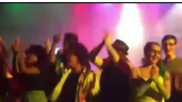 Students performing at Westfield High moments before the stage collapsed