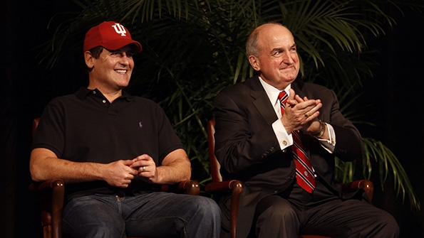 Mark Cuban and Indiana University President Michael A McRobbie announce plans for the Mark Cuban Center for Sports Media and Technology