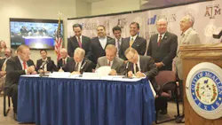 Officials from Texas AampM the city of McAllen and Hidalgo County sign a letter of intent to establish a satellite AampM campus in McAllen Officials from Texas AampM the city of McAllen and Hidalgo County sign a letter of intent to establish a satellite AampM campus in McAllen