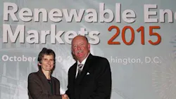 Stuart Duncan chief operations officer with the Tucson school district accepts a Green Power Partner of the Year award from the EPA Stuart Duncan chief operations officer with the Tucson school district accepts a Green Power Partner of the Year award from the EPA