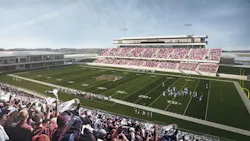 A rendering of the football stadium that the Katy district is building A rendering of the football stadium that the Katy district is building