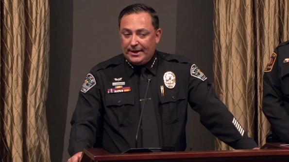 Austin Police Chief Art Acevedo announces the arrest of a suspect in the slaying of a student at the University of Texas