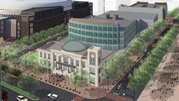 Rendering of plans for the Mike Ilitch School of Business