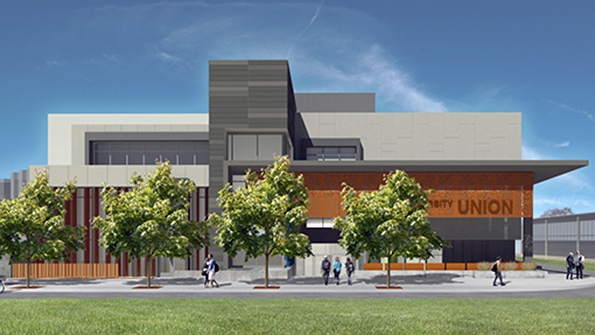Rendering of expansion plans for the University Union at Sacramento State