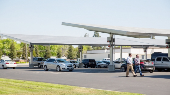 The solar installation at California State University Long Beach will be similar to the one shown above