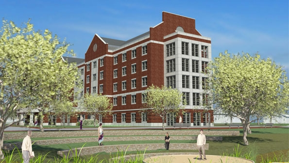 Construction is underway on the East Campus Residence Hall Complex at the Univer