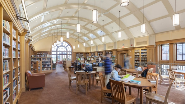 At the Hackley School Tarrytown NY Goodhue Memorial Hallrsquos Sternberg Library has an average Rvalue of R48 for the roof and walls This represents a high resistance to heat transfer The high Rvalue combined with a geothermal heating and cooling system and high thermal mass within the conditioned space produces an extremely energyefficient buildingmdasha Thermos bottle effect Photo by Robert Mintzes