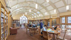 At the Hackley School Tarrytown NY Goodhue Memorial Hallrsquos Sternberg Library has an average Rvalue of R48 for the roof and walls This represents a high resistance to heat transfer The high Rvalue combined with a geothermal heating and cooling system and high thermal mass within the conditioned space produces an extremely energyefficient buildingmdasha Thermos bottle effect Photo by Robert Mintzes At the Hackley School Tarrytown NY Goodhue Memorial Hallrsquos Sternberg Library has an average Rvalue of R48 for the roof and walls This represents a high resistance to heat transfer The high Rvalue combined with a geothermal heating and cooling system and high thermal mass within the conditioned space produces an extremely energyefficient buildingmdasha Thermos bottle effect Photo by Robert Mintzes