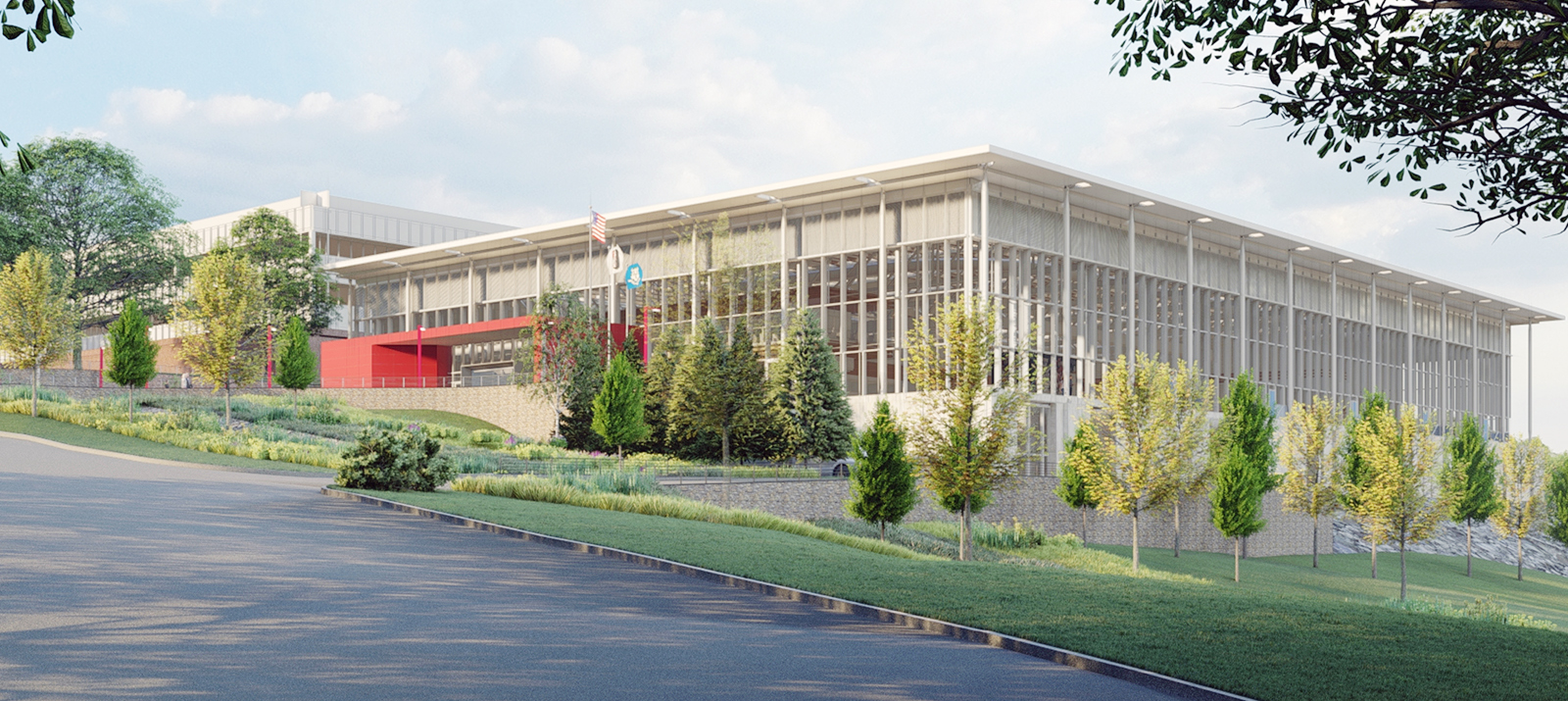 A rendering of the planned hockey arena at Sacred Heart University in Fairfield, Conn.
