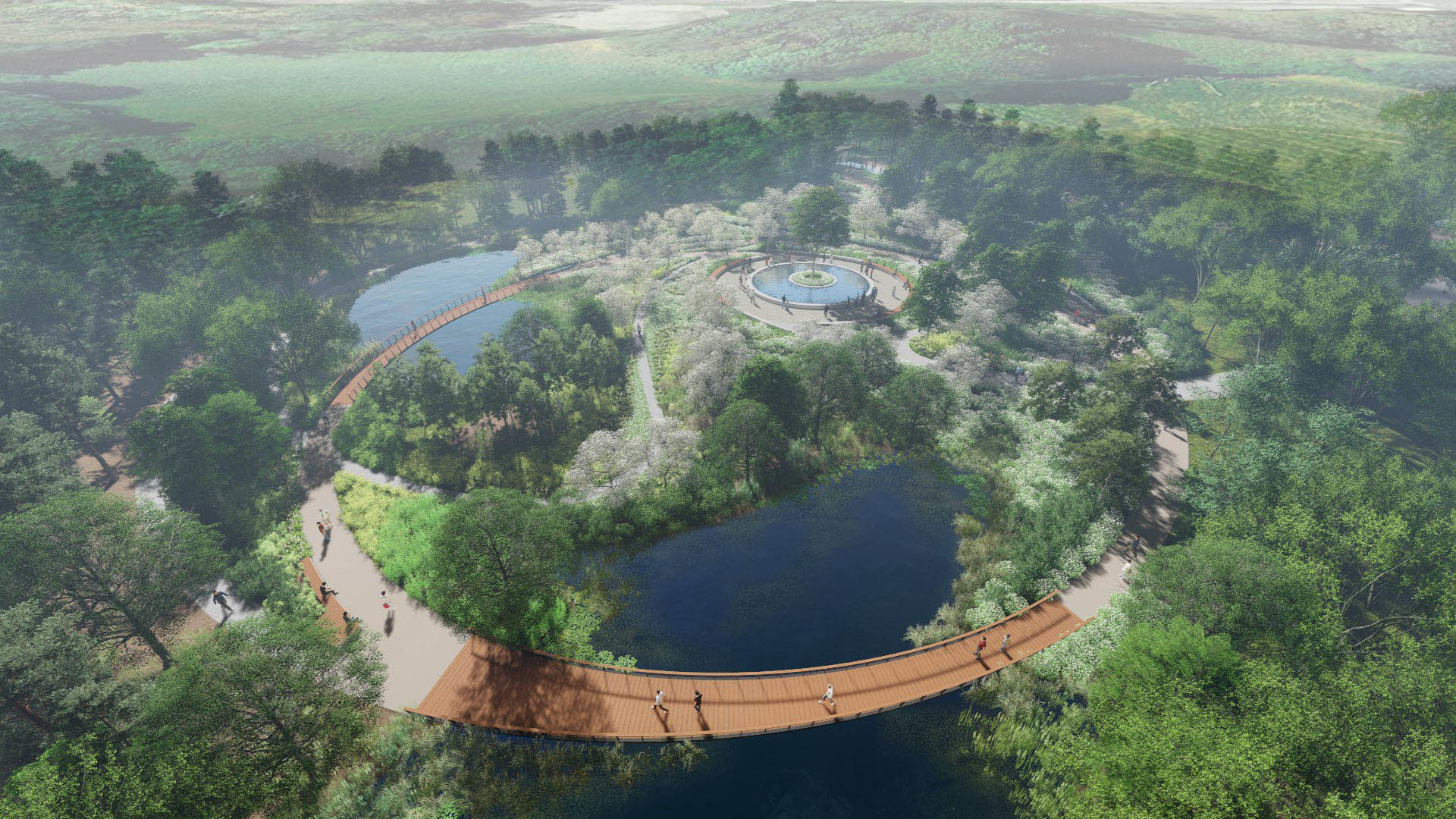 Aerial view of the Sandy Hook Memorial site