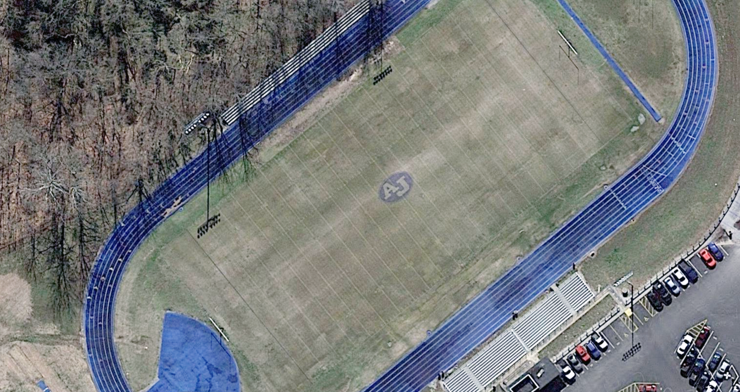 The football field at Anna-Jonesboro High School in Anna, Ill.