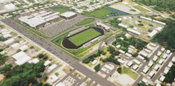 Aerial rendering of the K-12 multi campus Aerial rendering of the K-12 multi campus