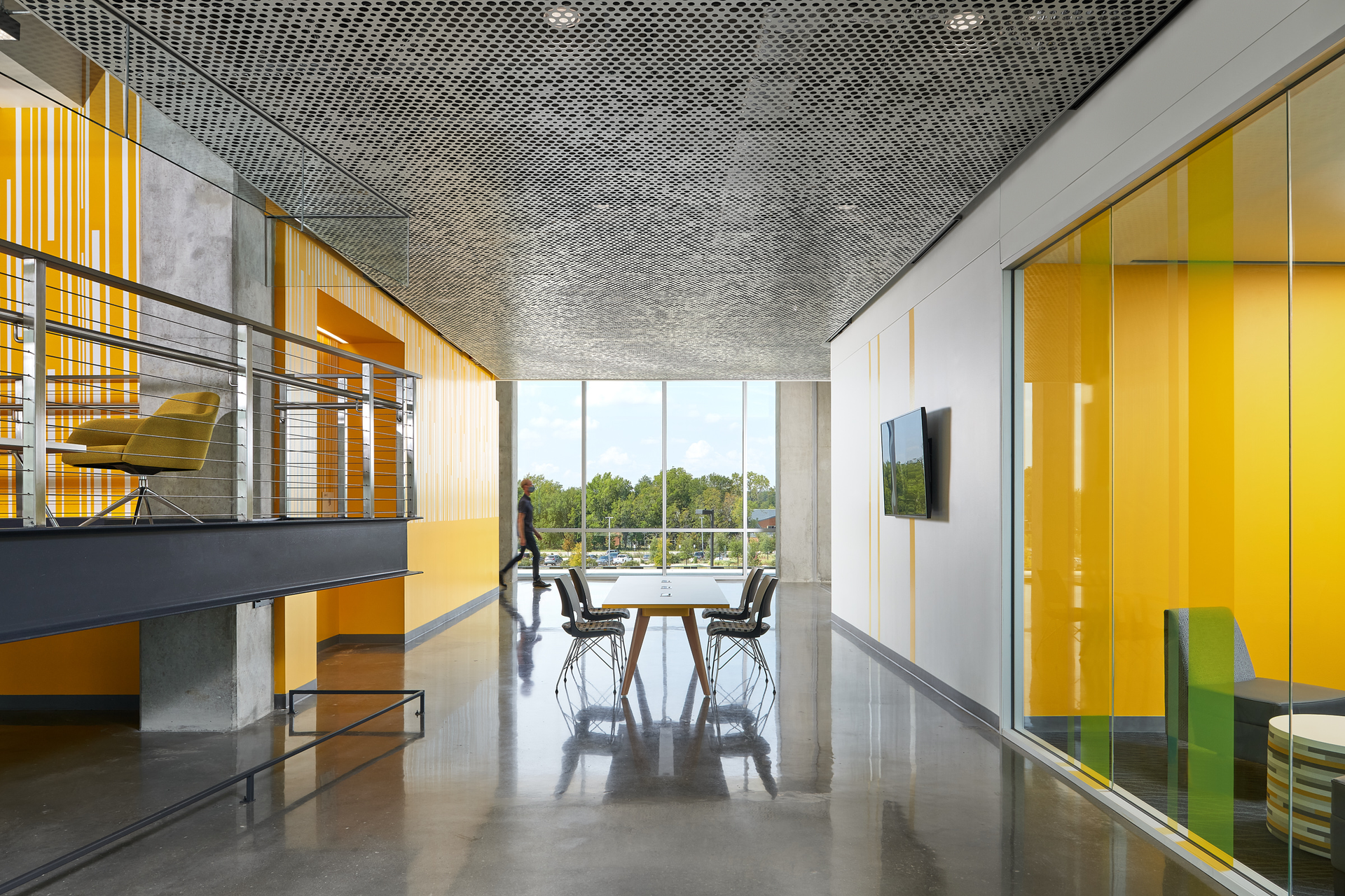 Daylighting and connections to the outdoors enhance the environment at The Collin Technical Center at Colllin College in Allen, Texas,
